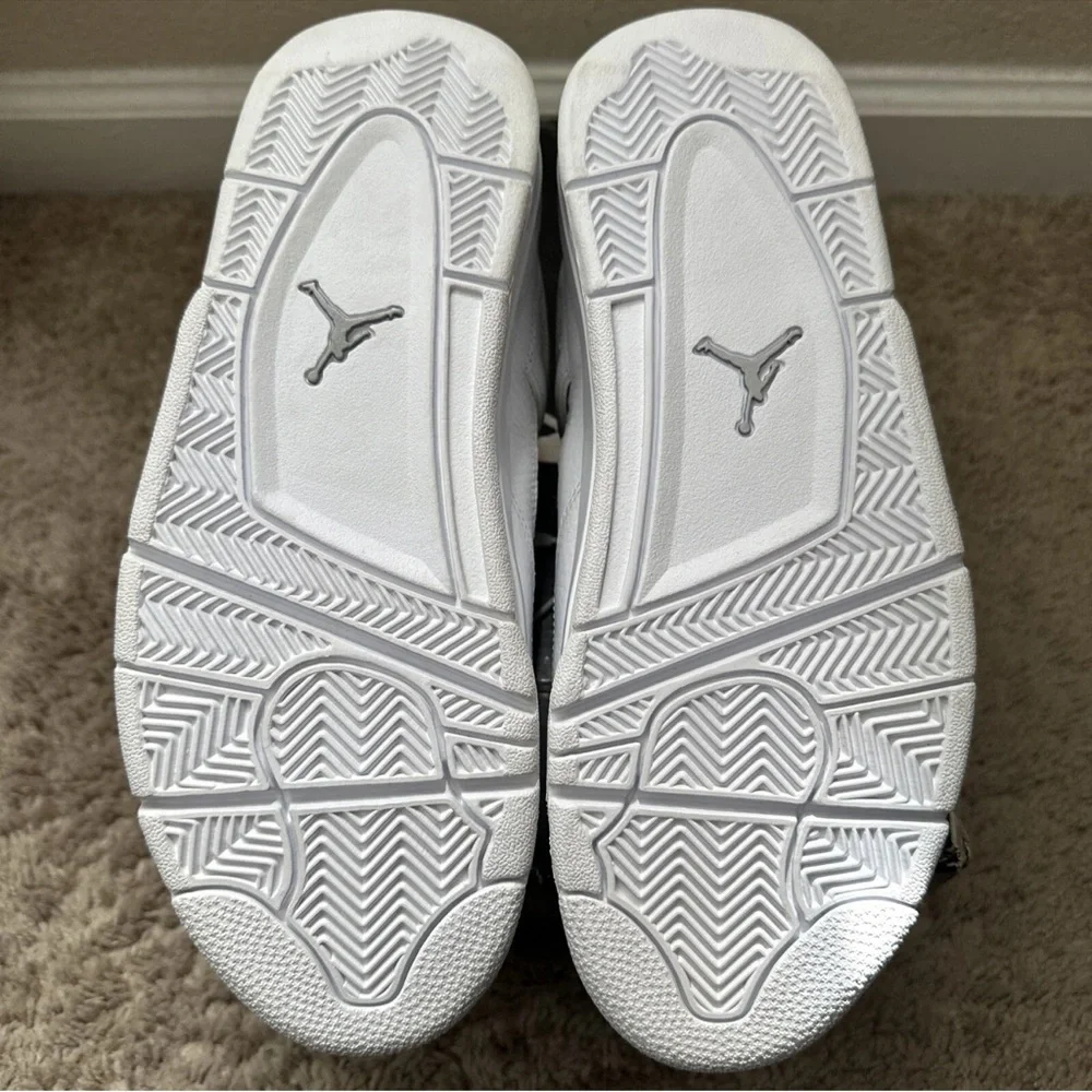 Air Jordan 4 Retro Pure Money White/Metallic Silver Size 9